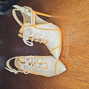 L.A.M.B. by Gwen Stefani Janetta lace up/strap back pumps